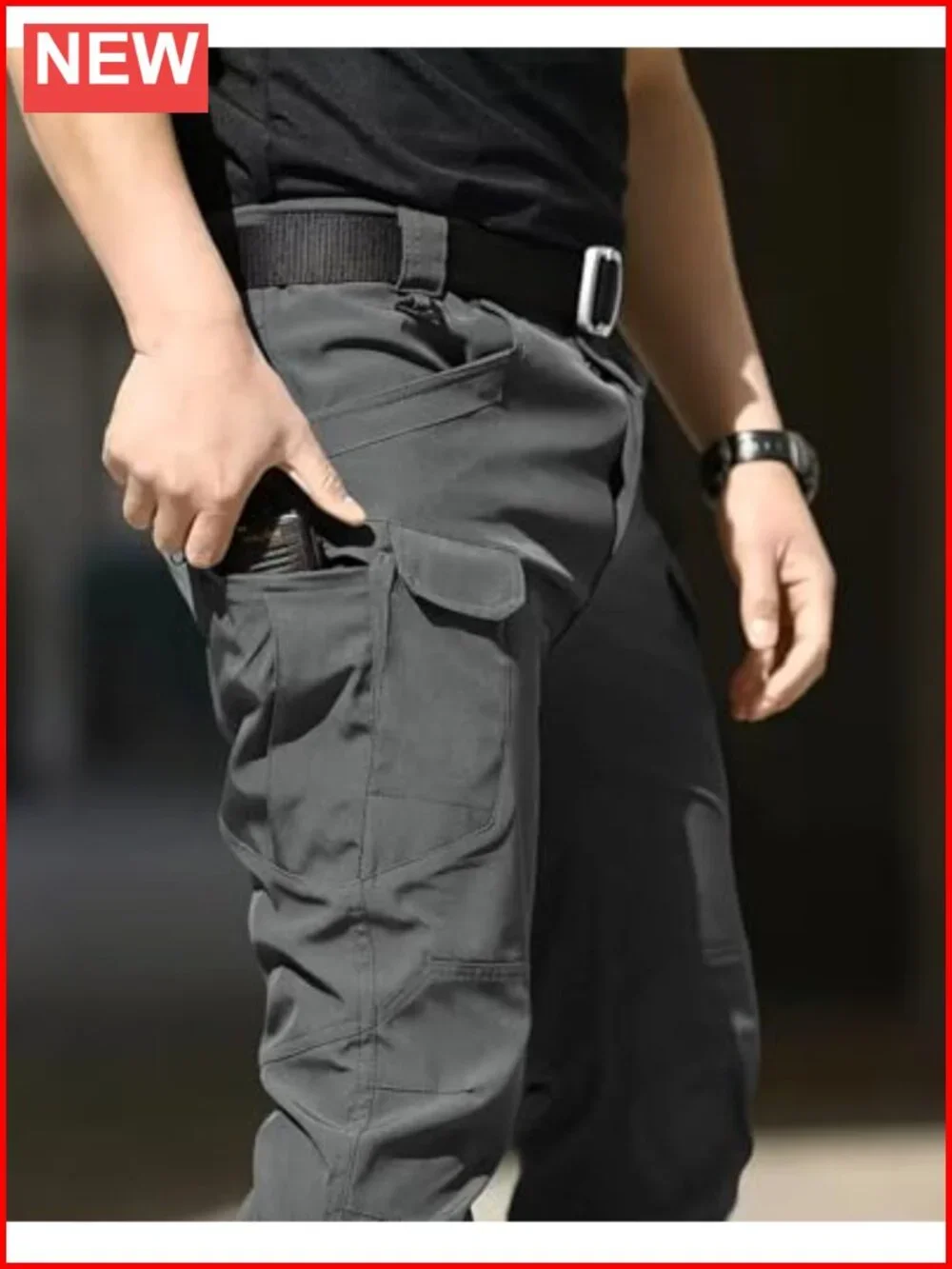 Men's Tactical Cargo Pants Stretch Waterproof for Hiking Work Multi Pockets